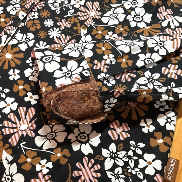 COWGIRL UP 100% Cotton Floral Western Shirt w/ Brown Lace Detail XL - Picture 12 of 13